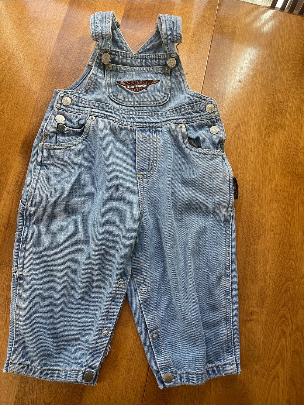 Vintage Harley-Davidson Toddler 2T Denim Overalls - Classic Workwear Style